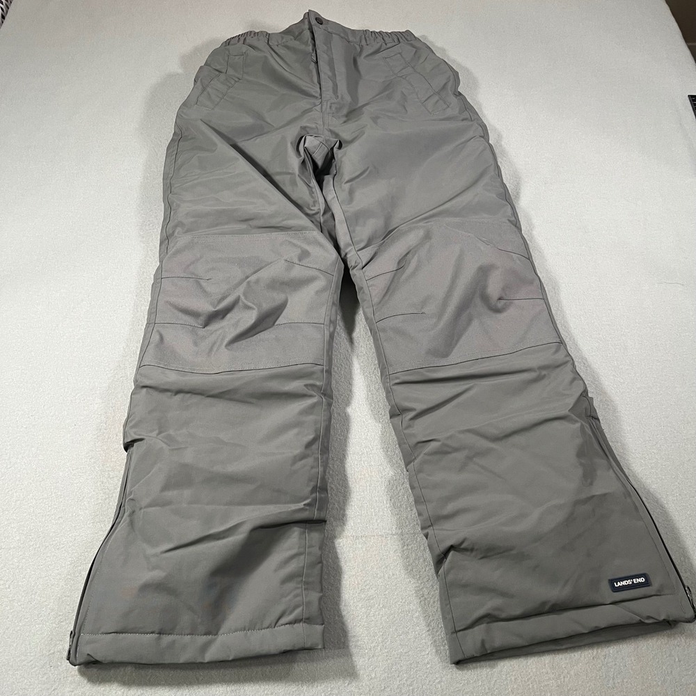 Lands End Kids squall Gray Grow A Long Ski Snow Pants sz 14 Waterproof Insulated - Picture 2 of 12